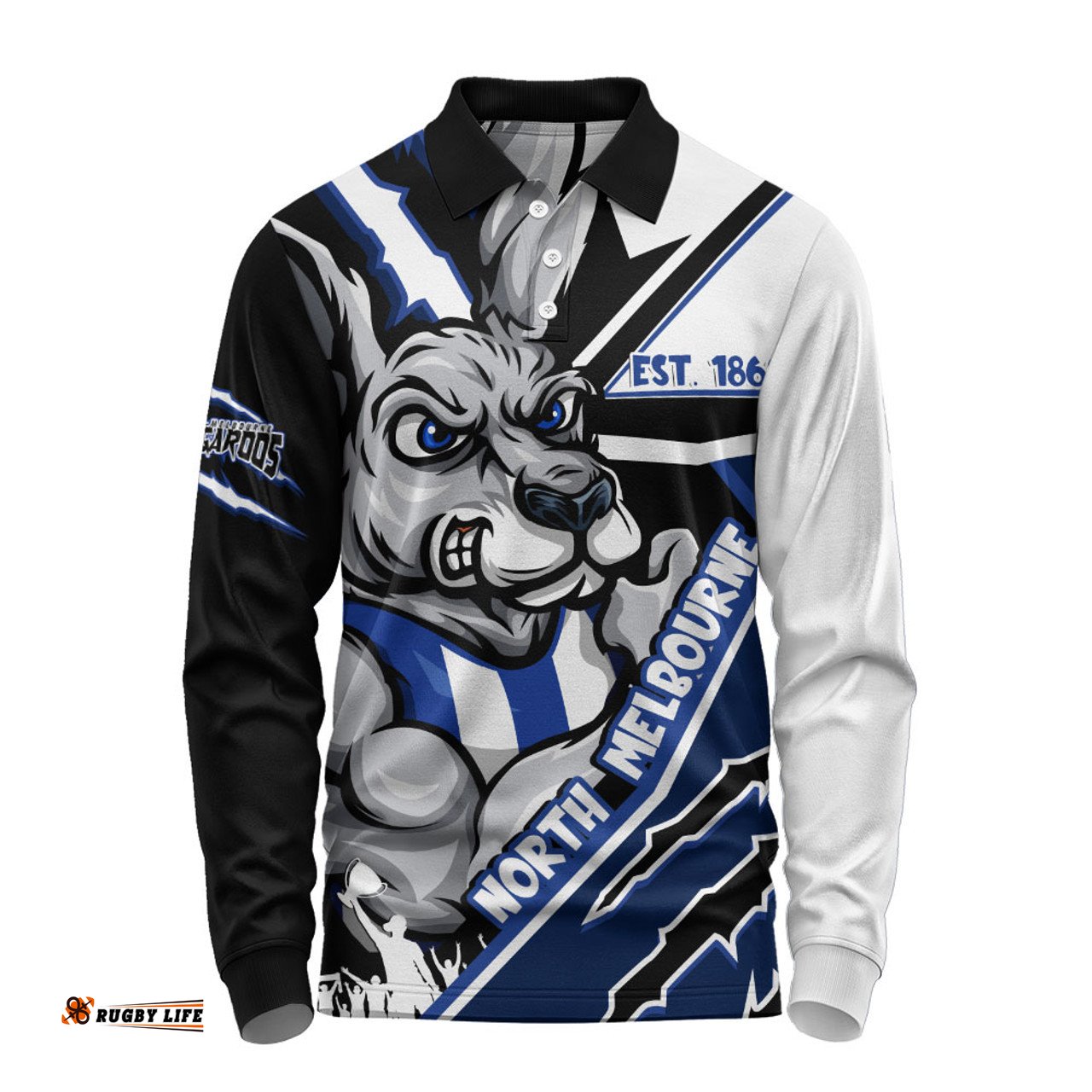 Amazing Aussie North Melbourne Battlefield Glory Gear Long Sleeve Polo Shirt