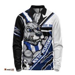 Amazing Aussie North Melbourne Battlefield Glory Gear Long Sleeve Polo Shirt