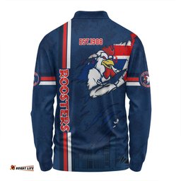 Amazing Aussie Sydney Roosters Happy Australia Day Flag Scratch Style Long Sleeve Polo Shirt
