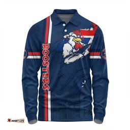 Amazing Aussie Sydney Roosters Happy Australia Day Flag Scratch Style Long Sleeve Polo Shirt