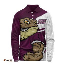 Amazing Aussie Queensland Maroons Defend The Pride Long Sleeve Polo Shirt
