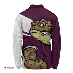Amazing Aussie Queensland Maroons Defend The Pride Long Sleeve Polo Shirt
