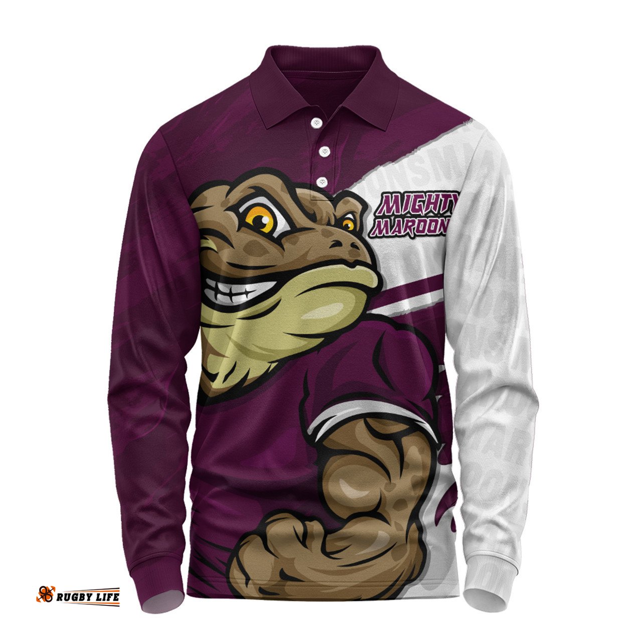 Amazing Aussie Queensland Maroons Defend The Pride Long Sleeve Polo Shirt