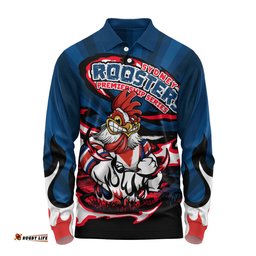 Amazing Aussie Sydney Roosters Premiership Series Sports Gear Long Sleeve Polo Shirt