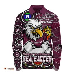 Amazing Aussie Manly Warringah Sea Eagles Spirit Of NAIDOC Series Long Sleeve Polo Shirt