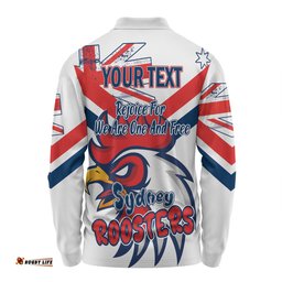 Amazing Aussie Sydney Roosters Happy Australia Day We Are One And Free V2 Long Sleeve Polo Shirt