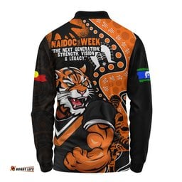 Amazing Aussie Wests Tigers NAIDOC Indigenous Warrior Spirit Long Sleeve Polo Shirt