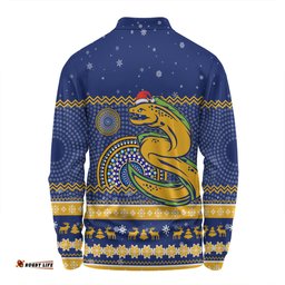 Amazing Aussie Parramatta Eels Christmas Custom Ugly Xmas And Aboriginal Patterns For Die Hard Fan Long Sleeve Polo Shirt