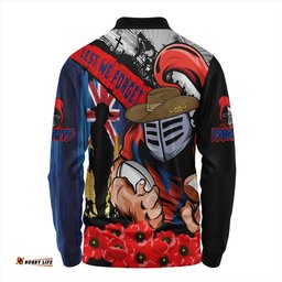 Amazing Aussie Newcastle Knights United In Spirit Anzac Day Tribute Long Sleeve Polo Shirt