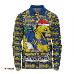 Amazing Aussie Parramatta Eels Merry Ugly Christmas Comic Style Long Sleeve Polo Shirt