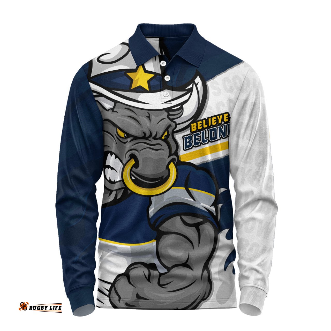 Amazing Aussie North Queensland Cowboys Defend The Pride Long Sleeve Polo Shirt