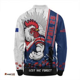 Amazing Aussie Sydney Roosters Anzac Day Lest We Forget Strong Fighting Spirit Long Sleeve Polo Shirt