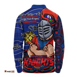 Amazing Aussie Newcastle Knights Spirit Of NAIDOC Series Long Sleeve Polo Shirt