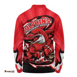 Amazing Aussie Redcliffe Dolphins Premiership Series Sports Gear Long Sleeve Polo Shirt