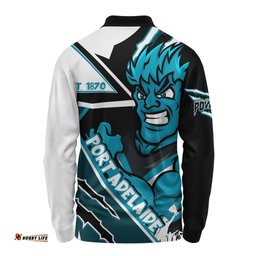 Amazing Aussie Port Adelaide Battlefield Glory Gear Long Sleeve Polo Shirt