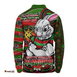 Amazing Aussie South Sydney Rabbitohs Spirit Of NAIDOC Series Long Sleeve Polo Shirt