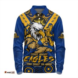Amazing Aussie West Coast Eagles Ripped Legacy of the Game Long Sleeve Polo Shirt