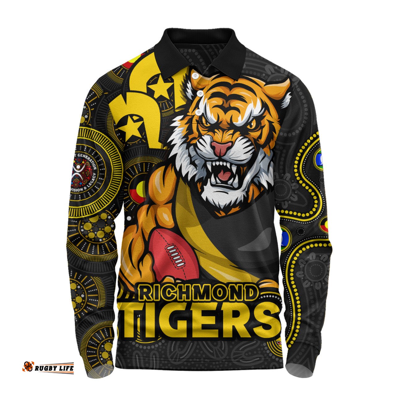 Amazing Aussie Richmond NAIDOC Spirit Of Country Long Sleeve Polo Shirt