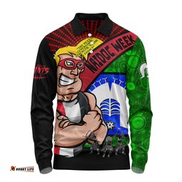 Amazing Aussie St Kilda NAIDOC Week Pride Edition Long Sleeve Polo Shirt