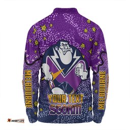 Amazing Aussie Melbourne Storm Custom Team With Dot And Star Patterns For Tough Fan Long Sleeve Polo Shirt