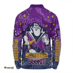 Amazing Aussie Melbourne Storm Custom Team With Dot And Star Patterns For Tough Fan Long Sleeve Polo Shirt