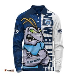 Amazing Aussie New South Wales Blues Blue Blooded Spirit Blues Legacy Long Sleeve Polo Shirt