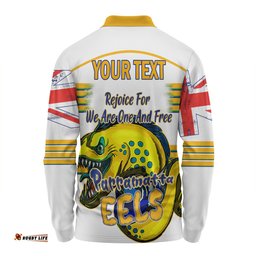 Amazing Aussie Parramatta Eels Happy Australia Day We Are One And Free V2 Long Sleeve Polo Shirt