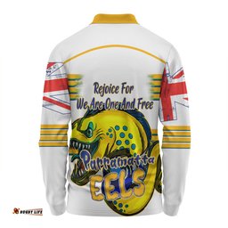 Amazing Aussie Parramatta Eels Happy Australia Day We Are One And Free V2 Long Sleeve Polo Shirt