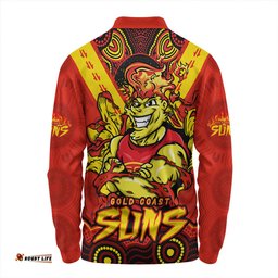 Amazing Aussie Gold Coast SUNS Ripped Legacy Of The Game Long Sleeve Polo Shirt