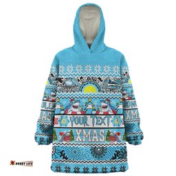 Cronulla Sutherland Sharks Christmas Aboriginal Custom Indigenous Knitted Ugly Xmas Style Wearable Blanket Hoodie Aussie Oodie