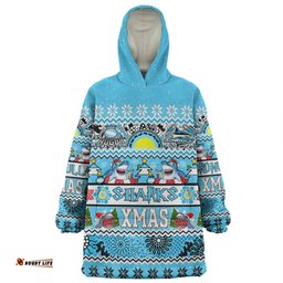 Cronulla Sutherland Sharks Christmas Aboriginal Custom Indigenous Knitted Ugly Xmas Style Wearable Blanket Hoodie Aussie Oodie