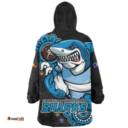 Cronulla Sutherland Sharks Power Through Generations NAIDOC Edition Wearable Blanket Hoodie Aussie Oodie