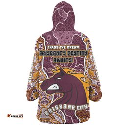 Brisbane Broncos Grand Final Custom Custom Brisbane Broncos With Contemporary Style Of Aboriginal Painting Wearable Blanket Hoodie Aussie Oodie