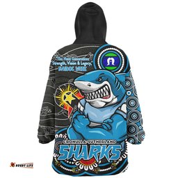 Cronulla Sutherland Sharks Spirit Of NAIDOC Series Wearable Blanket Hoodie Aussie Oodie