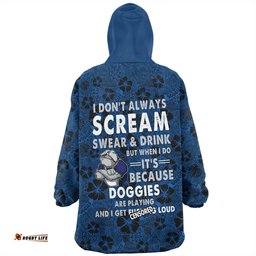 Canterbury Bankstown Bulldogs Scream With Tropical Patterns Wearable Blanket Hoodie Aussie Oodie