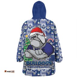 Canterbury Bankstown Bulldogs Merry Ugly Christmas Comic Style Wearable Blanket Hoodie Aussie Oodie