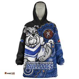 Canterbury Bankstown Bulldogs Power Through Generations NAIDOC Edition Wearable Blanket Hoodie Aussie Oodie