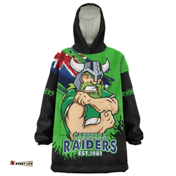 Canberra Raiders Heart Of A Fighter Tough And Fearless Wearable Blanket Hoodie Aussie Oodie