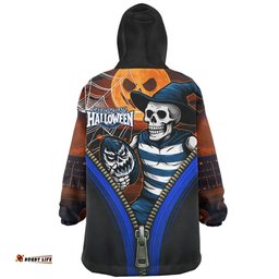 Geelong Cats Halloween Night Reaper Zipper Wearable Blanket Hoodie Aussie Oodie