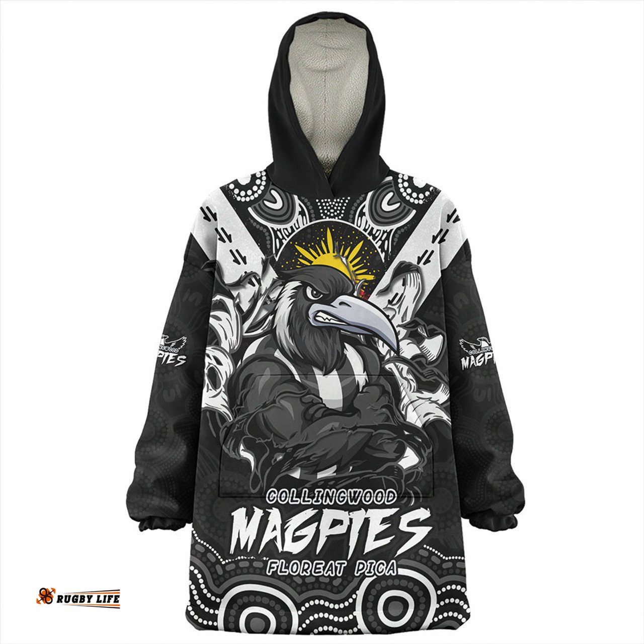 Collingwood Ripped Legacy of the Game Wearable Blanket Hoodie Aussie Oodie