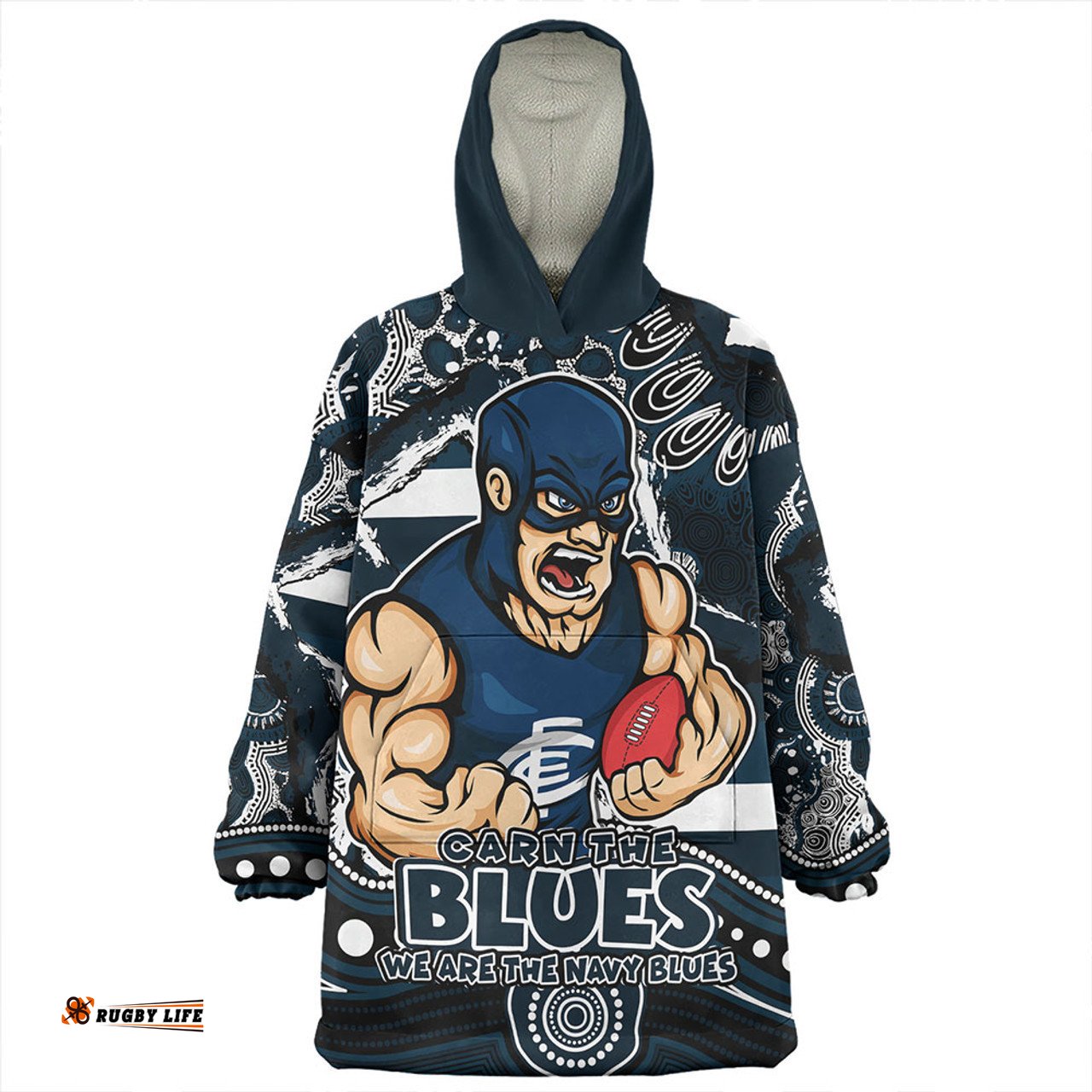 Carlton Blazing Spirit Of Victory Wearable Blanket Hoodie Aussie Oodie