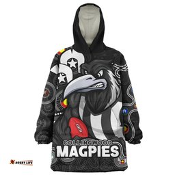 Collingwood NAIDOC Spirit Of Country Wearable Blanket Hoodie Aussie Oodie