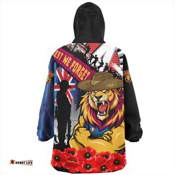 Brisbane Lions Anzac Day Honor United In Spirit Wearable Blanket Hoodie Aussie Oodie