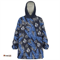 Canterbury Bankstown Bulldogs Custom Tropical Patterns Bulldogs Wearable Blanket Hoodie Aussie Oodie