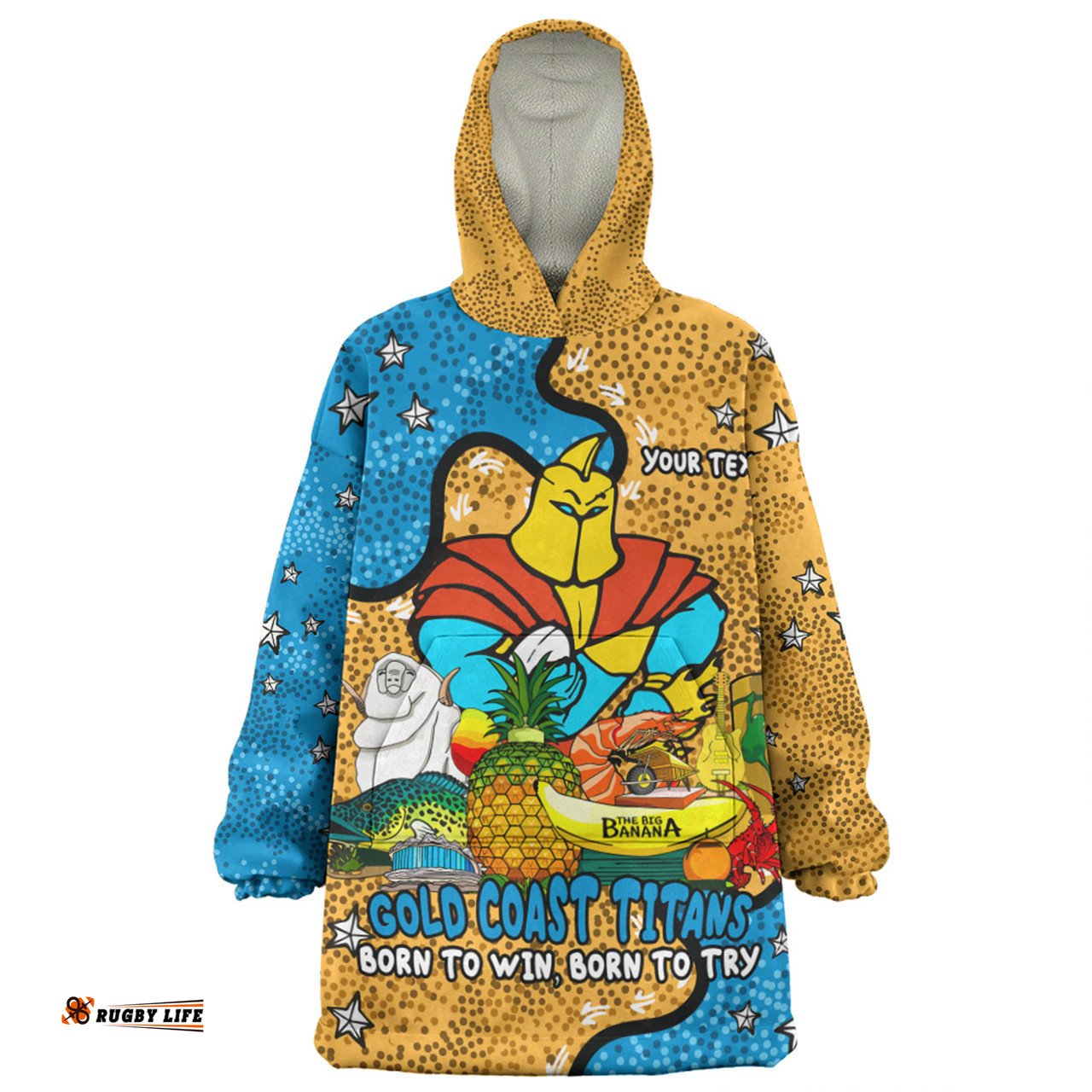 Gold Coast Titans Custom Australian Big Things Wearable Blanket Hoodie Aussie Oodie