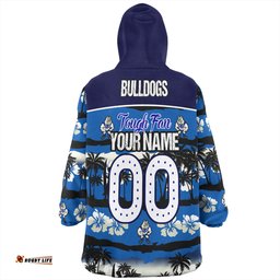 Canterbury Bankstown Bulldogs Eat Sleep Repeat With Tropical Patterns Wearable Blanket Hoodie Aussie Oodie