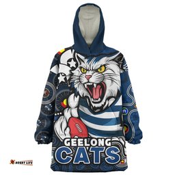 Geelong Cats NAIDOC Spirit Of Country Wearable Blanket Hoodie Aussie Oodie