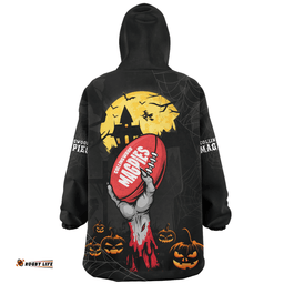Collingwood Full Moon Fever Halloween Supporter Wearable Blanket Hoodie Aussie Oodie
