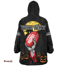 Collingwood Full Moon Fever Halloween Supporter Wearable Blanket Hoodie Aussie Oodie