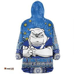 Canterbury Bankstown Bulldogs Custom Custom With Aboriginal Inspired Style Of Dot Painting Patterns Wearable Blanket Hoodie Aussie Oodie
